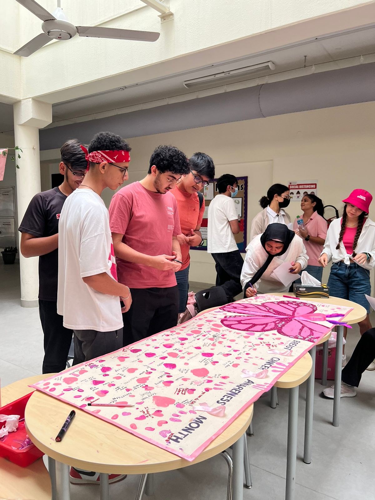 We wrote handwritten letters to women newly diagnosed with breast cancer and created a canvas as a sign of hope and love for all.